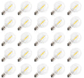 Clear LED Globe G40 Replacement Bulbs for Outdoor String Lights - 0.7W 120V Fit E12 Candelabra Screw Base Light Sockets, 1.5 Inch Size for Patio String Decor | 25 Pack