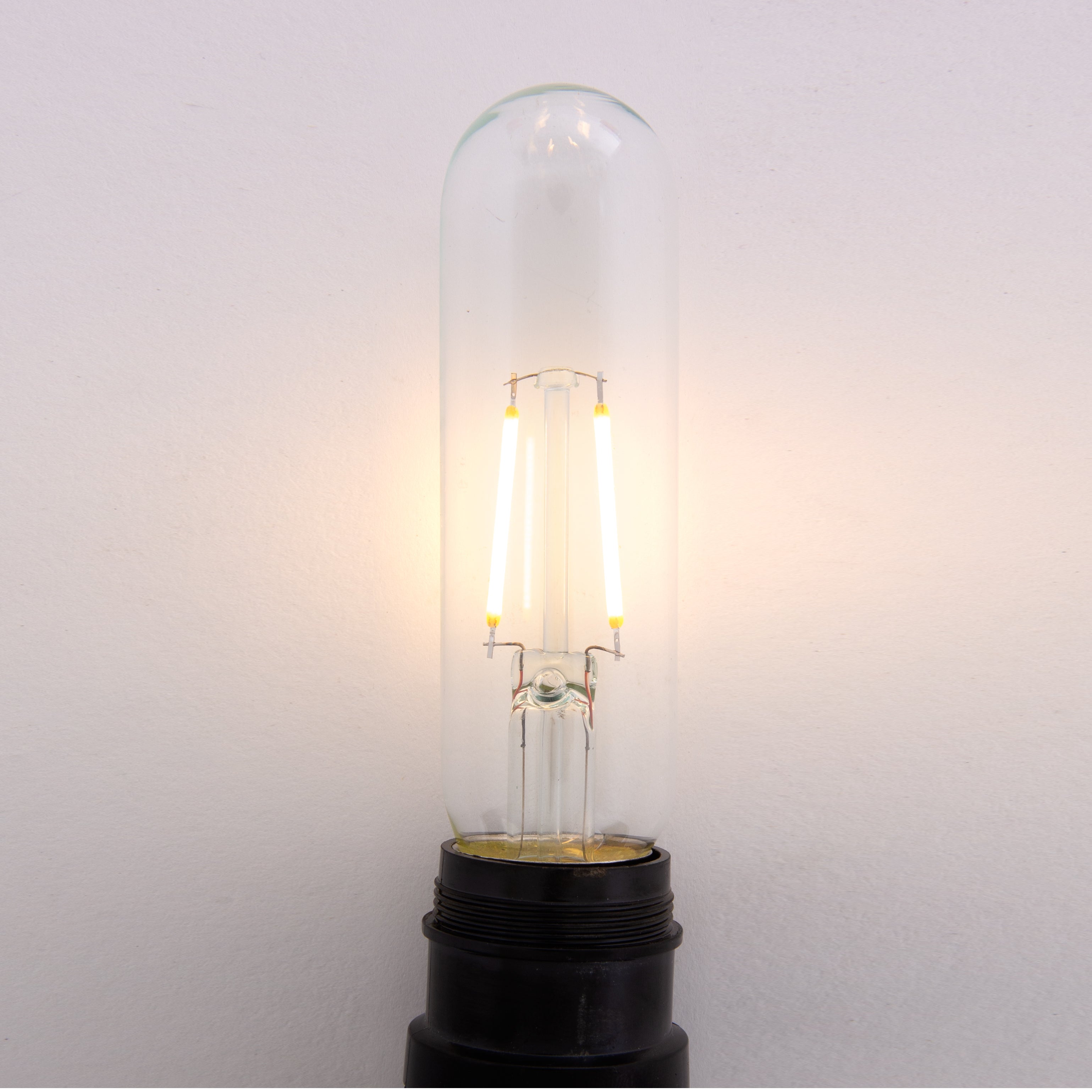 Clear 1.5W LED T10 Tubular Light Bulb - Nickel Plated E26 Medium Base (25 Watt Equivalent) | 4 Pack