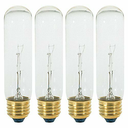 Creative Hobbies 308 (Pack of 4) 25T10/CL - 25 Watt T10 Clear Tubular - 120V - Medium (E26) Base - Incandescent Light Bulbs