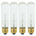 Creative Hobbies 308 (Pack of 4) 25T10/CL - 25 Watt T10 Clear Tubular - 120V - Medium (E26) Base - Incandescent Light Bulbs
