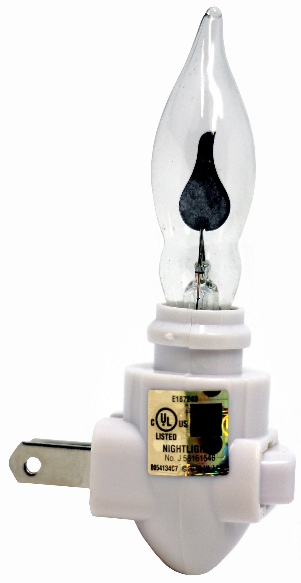 2 Pack -Plug in Night Light Modules White Plastic Include Flicker Night Light Bulbs, Great for Making Your Own Halloween Fall Christmas Holiday Flickering Night Lights
