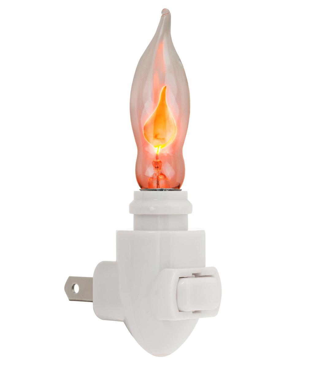 2 Pack -Plug in Night Light Modules White Plastic Include Flicker Night Light Bulbs, Great for Making Your Own Halloween Fall Christmas Holiday Flickering Night Lights