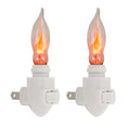 2 Pack -Plug in Night Light Modules White Plastic Include Flicker Night Light Bulbs, Great for Making Your Own Halloween Fall Christmas Holiday Flickering Night Lights